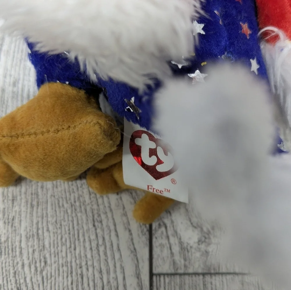 Ty Free Plush Eagle Toy with Red, White, and Blue